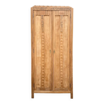 Parisian Art Deco wardrobe, raw wood.