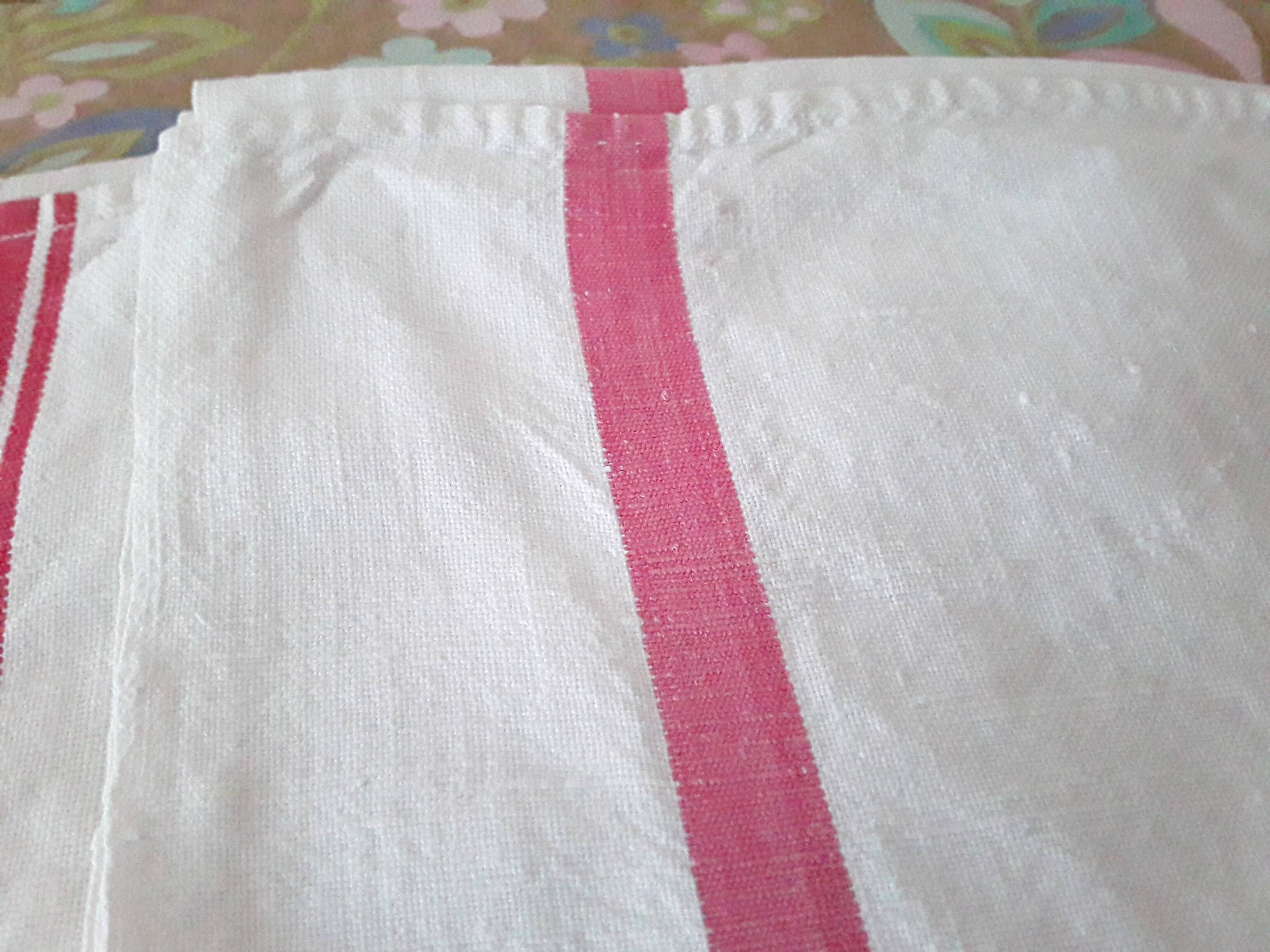 3 old mixed-breed tea towels