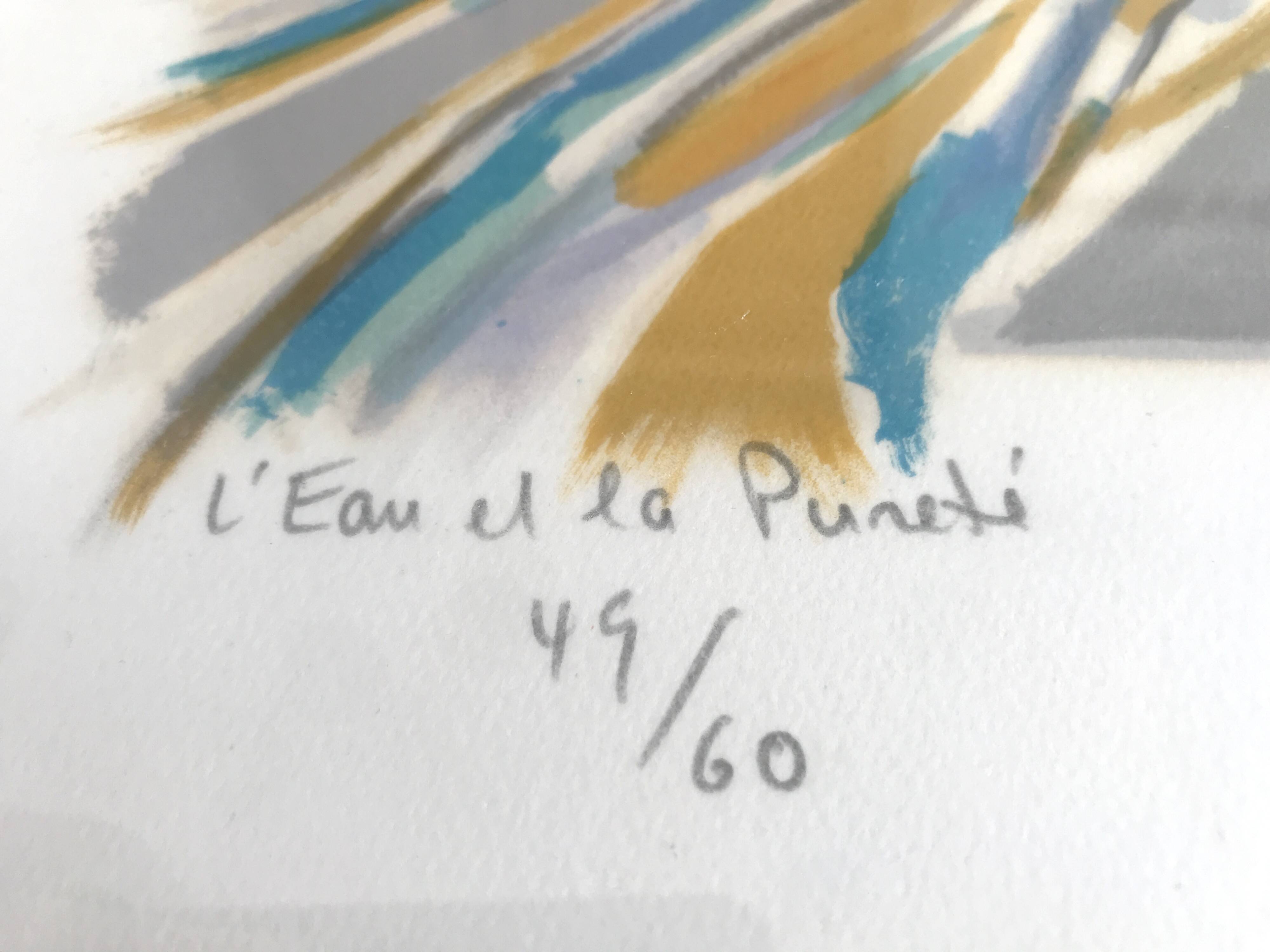 MANESSIER The Water and Purity, 1959. Original lithograph signed in pencil.