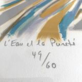 MANESSIER The Water and Purity, 1959. Original lithograph signed in pencil.