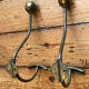 2 patères doubles porte manteau laiton vintage