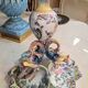 Large centrepiece in earthenware, hand-painted: Jules Verlingue workshop