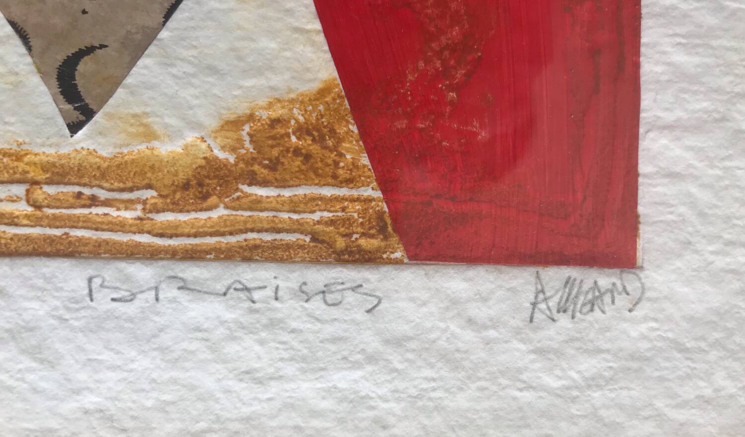 Bernard alligand (1953). embers, 2002. carborundum engraving and collage.