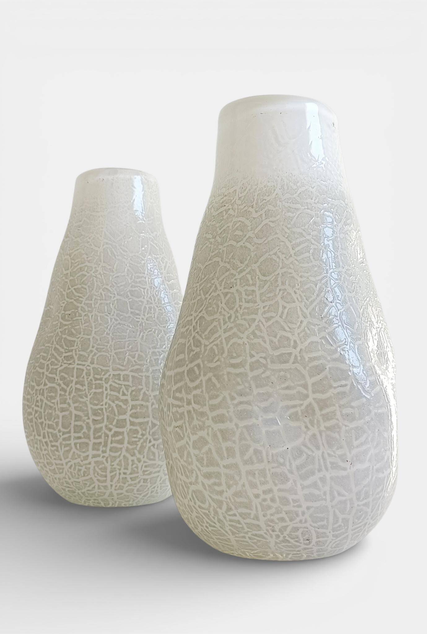 Brutalist Pair of Murano Art Glass Vases by Costantini, 1970s