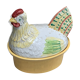 Terrine hen slurry in vintage glazed ceramic