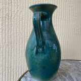 Carafe vintage en terre  émaillée bleu vert