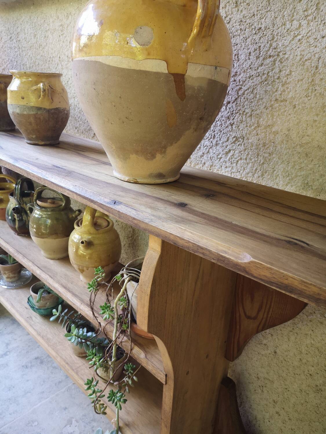 Antique solid wood wall shelf