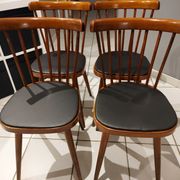 Set of 4 chairs of Bistrot Baumann model 740V, 1960