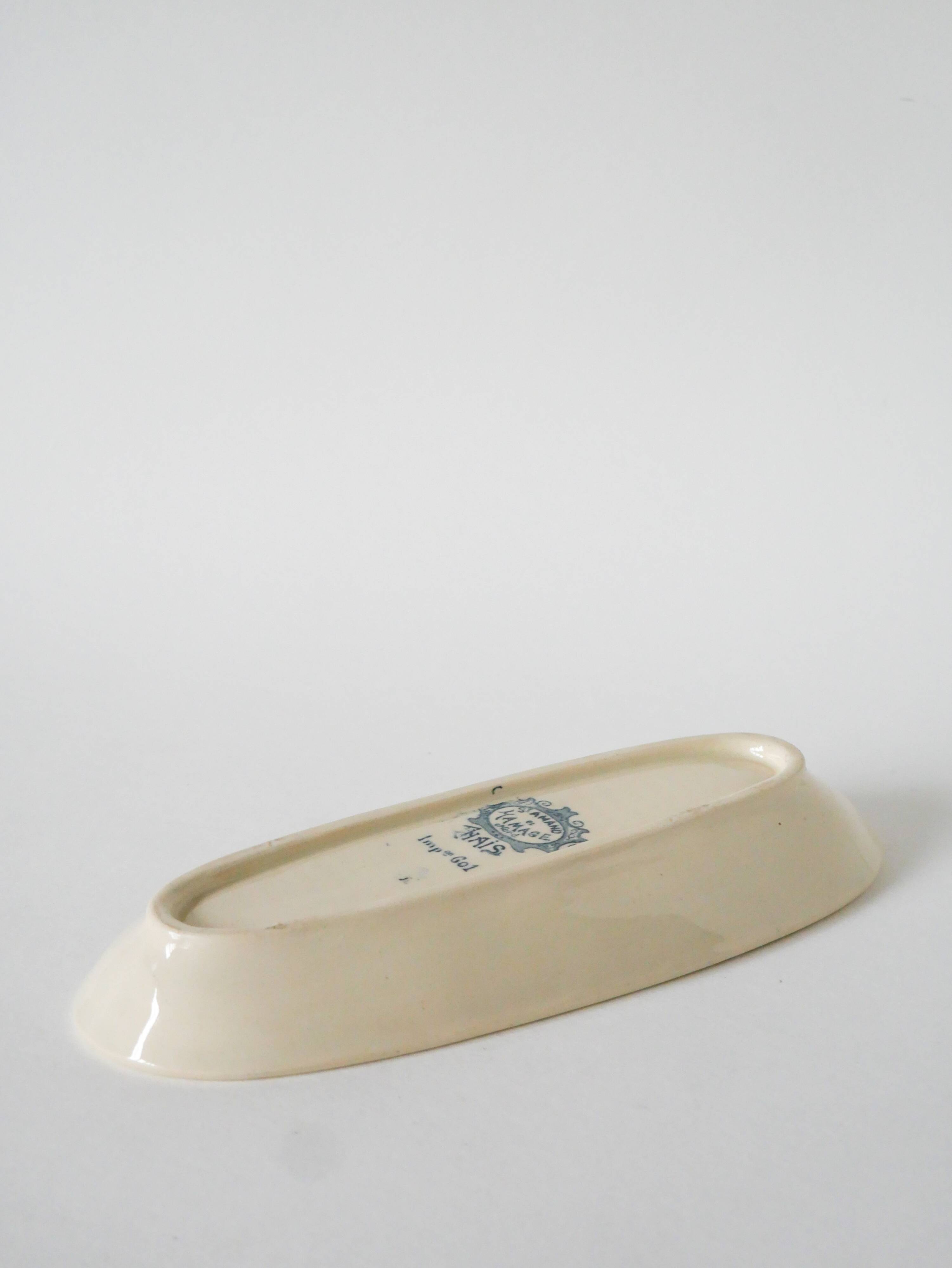 Large ironstone soap dish, Saint-Amand, "Thais" model, 19th century