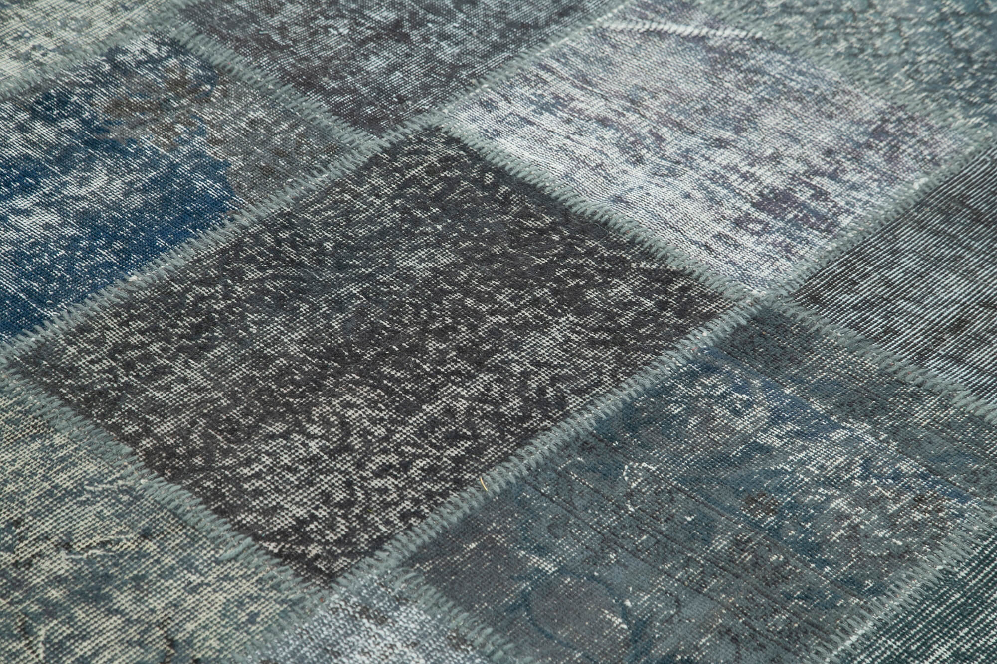 Tapis oriental vintage 205 cm x 303 cm gris patchwork tapis