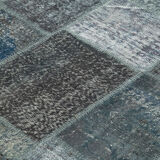 Handwoven Oriental Vintage 205 cm x 303 cm Grey Patchwork Carpet