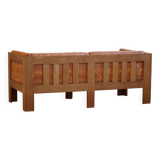 Danish Mid-Century Two-Seat Sofa in Oak, Reupholstered, by Tage Poulsen, 1960s