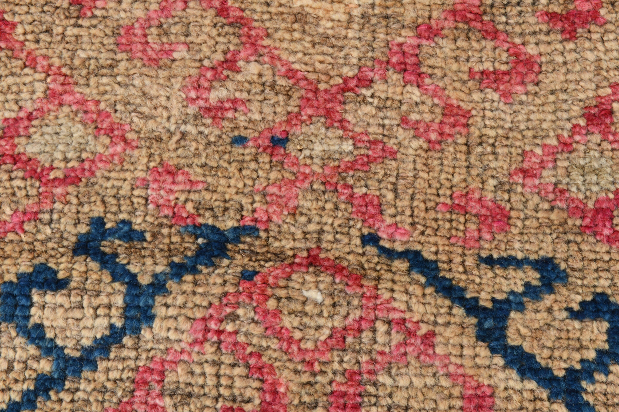 3x9 red & blue herki vintage runner rug 92x286cm