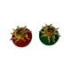 2 bougeoirs rouge et vert soleil