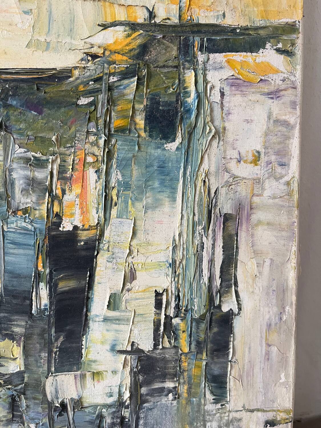 Main Street, knife technique, signed M Attal 1974