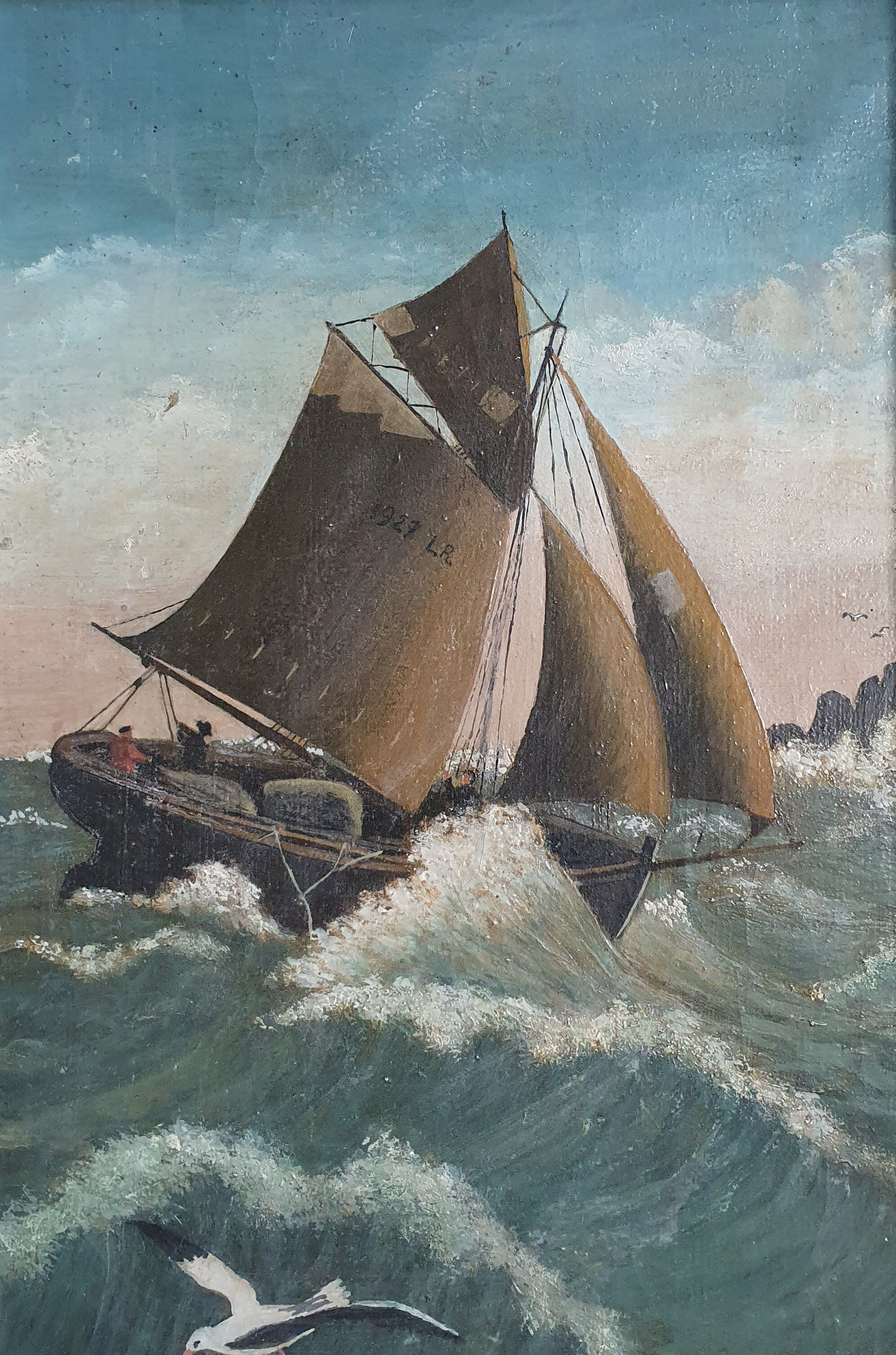 Oil on marine wood signed E.Favreau