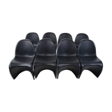 Black panton dining chairs, set of 8