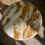 Marble and brass pedestal table