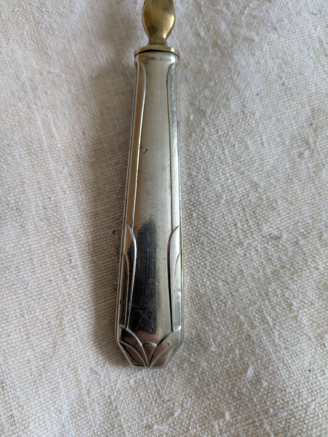 Art Deco silver-plated and vermeil cake server