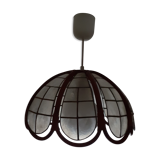 Vintage suspension in brass rattan and mother-of-pearl