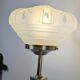 Lampe de table Art Déco pied Monteuse N°25 et verre opalin