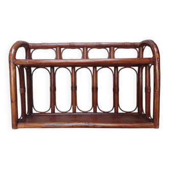 Vintage rattan wall shelf