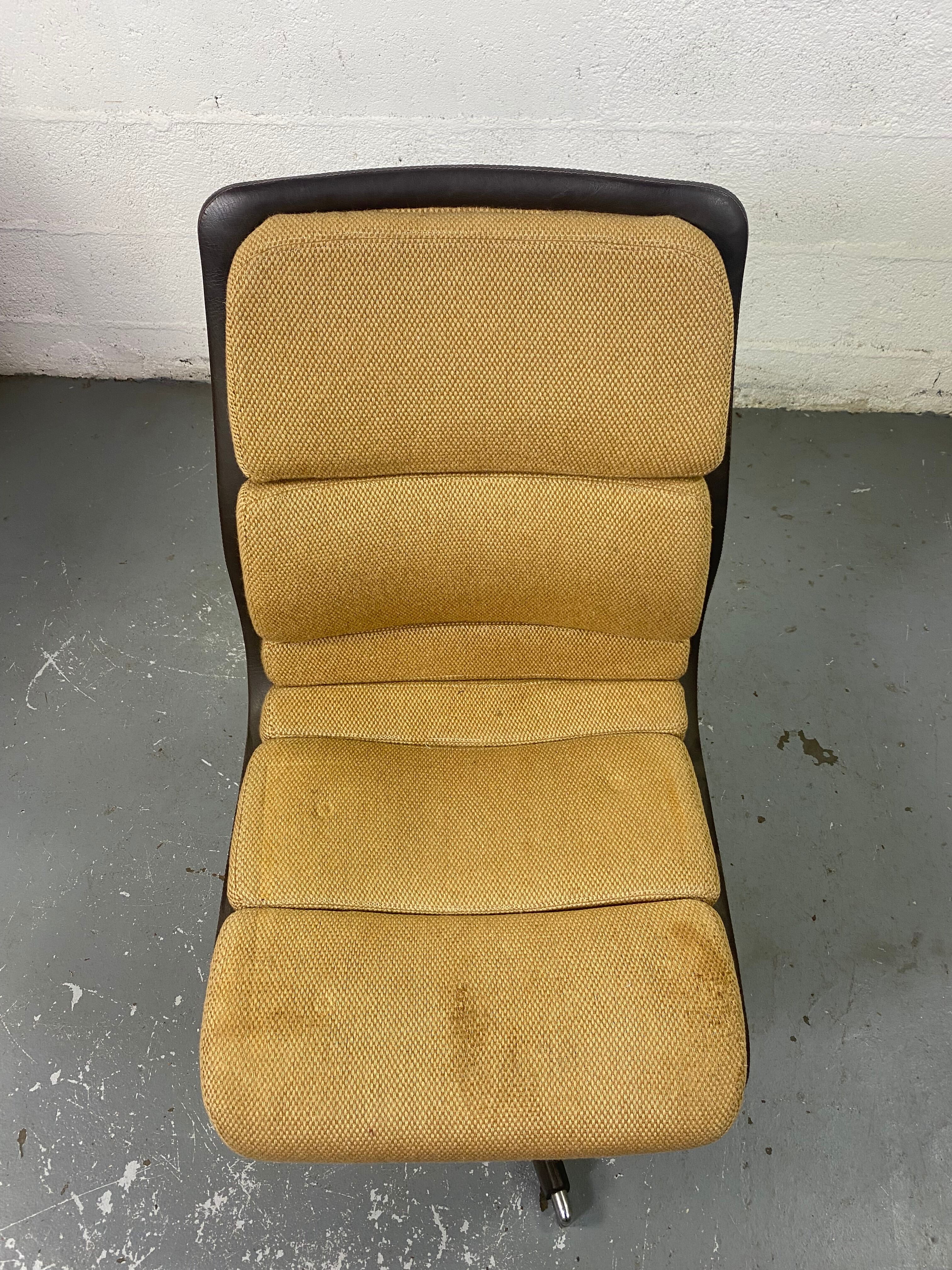 Vintage Office Chair in Leatherette and Fabric