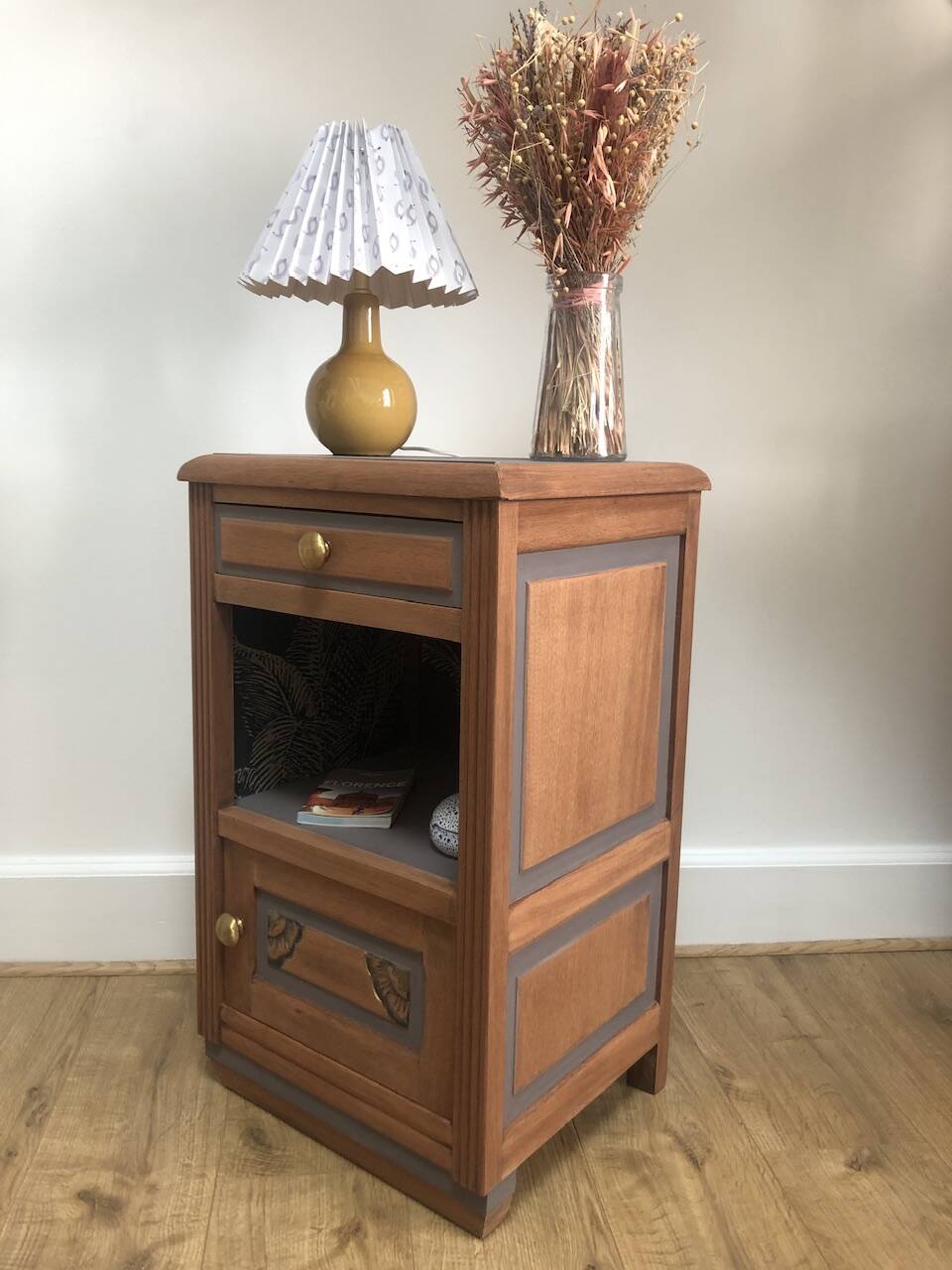 Adorable wooden bedside table