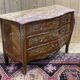 Louis XV style chest of drawers in rosewood, oak and marble top, made in the 70s