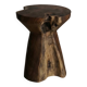 KARA side table stool in hand-carved solid recycled teak