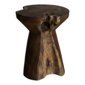 KARA side table stool in hand-carved solid recycled teak