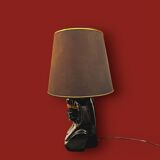 Vintage sphinx lamp in glazed ceramic – Hollywood Regency style