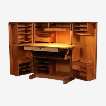 Mummenthaler & meier magic box writing desk in teak, switzerland 1950