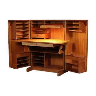 Mummenthaler & meier magic box writing desk in teak, switzerland 1950