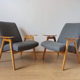 2 designer armchairs by j. šmidek, 1970s.