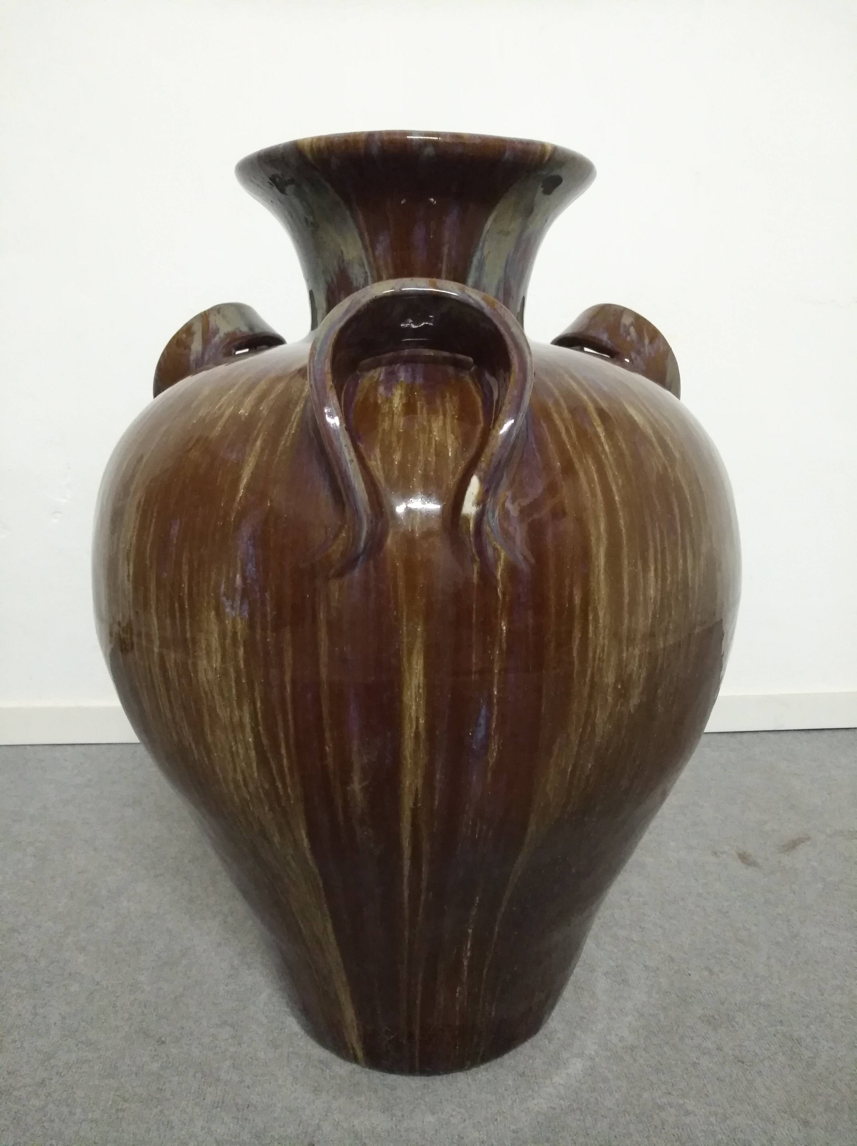 XXL jar or vase in late 19th century enamelled stoneware