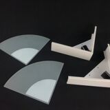 2 minimalist triangular wall lights, 1980