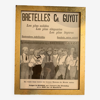 Cadre affiché publicitaire « Bretelles Ch. GUYOT »