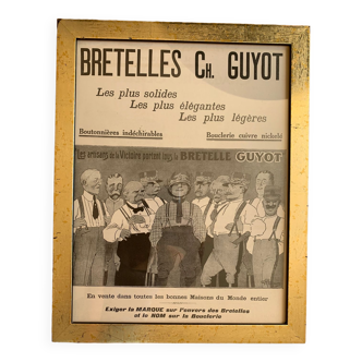 Cadre affiché publicitaire « Bretelles Ch. GUYOT »