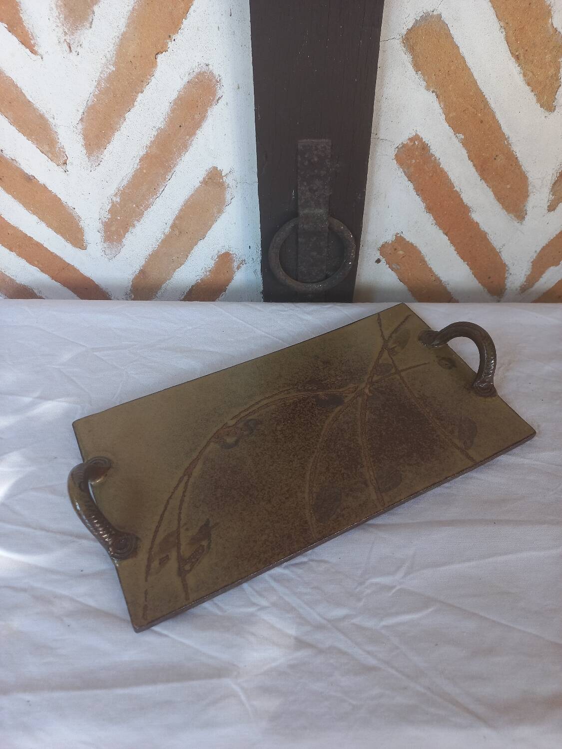 Plateau en grès vintage Forestier