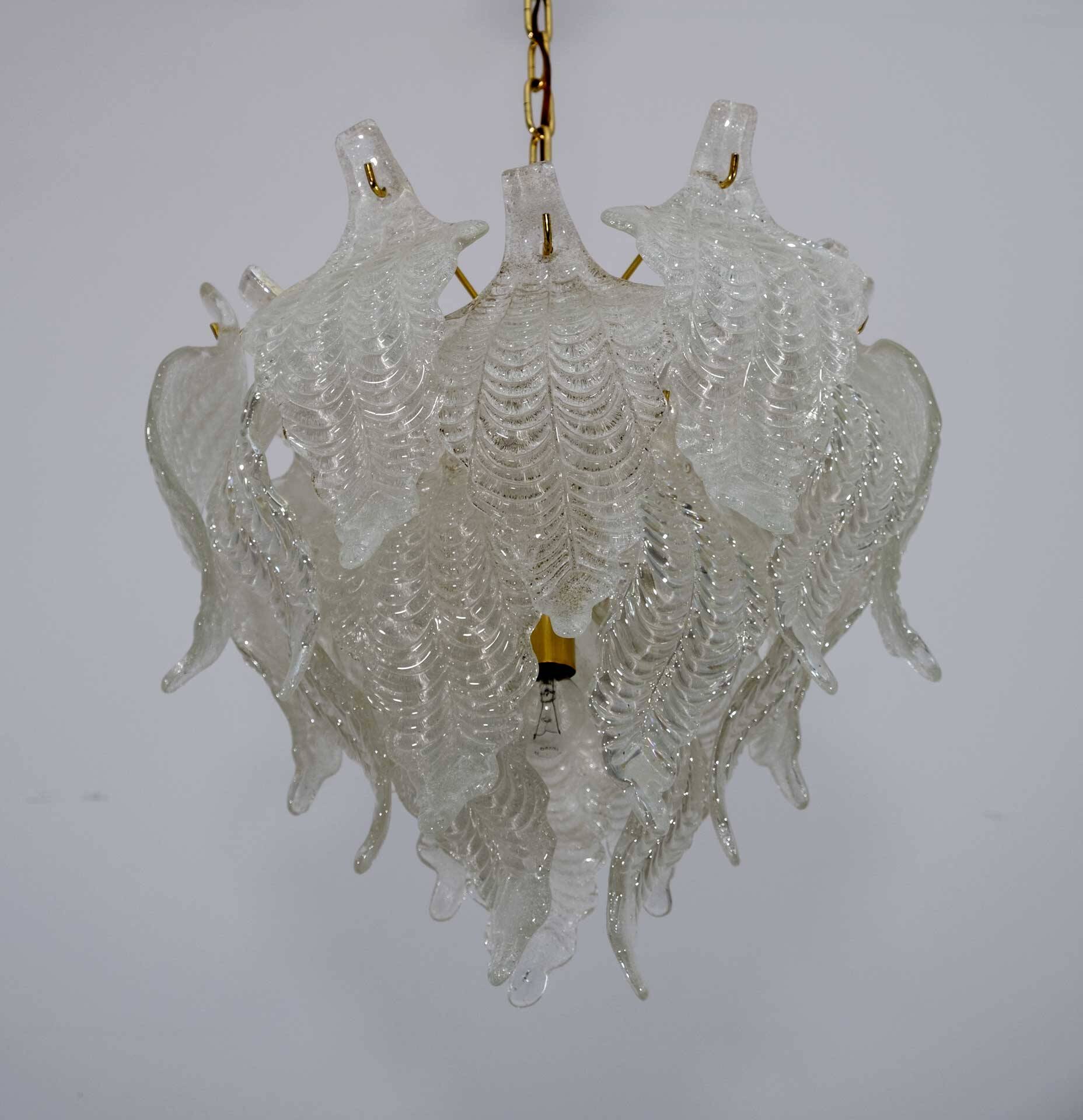 Lustre Mazzega en verre de Murano moderne du milieu du siècle, années 1970