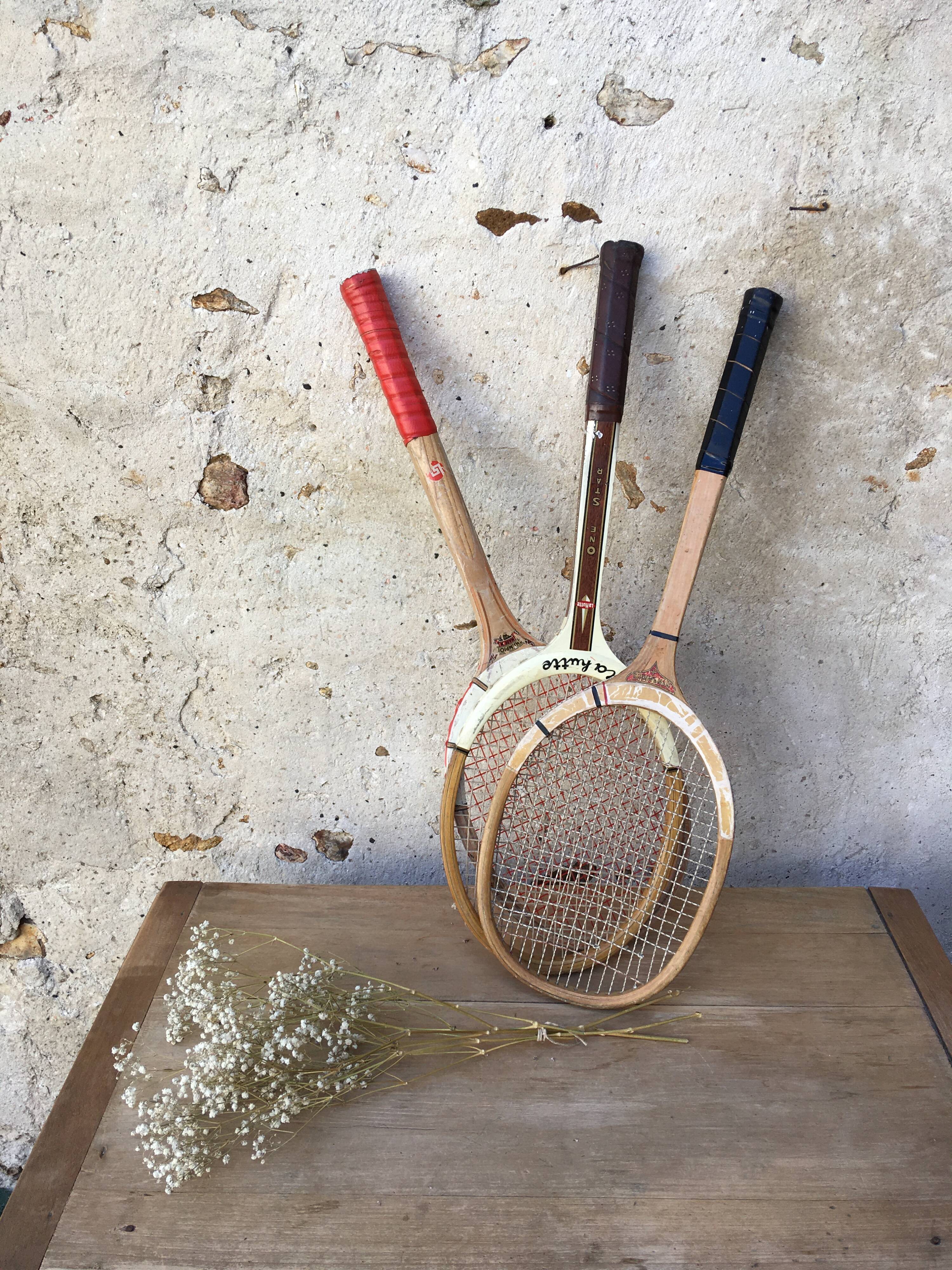 Vintage tennis racket "La Hutte"