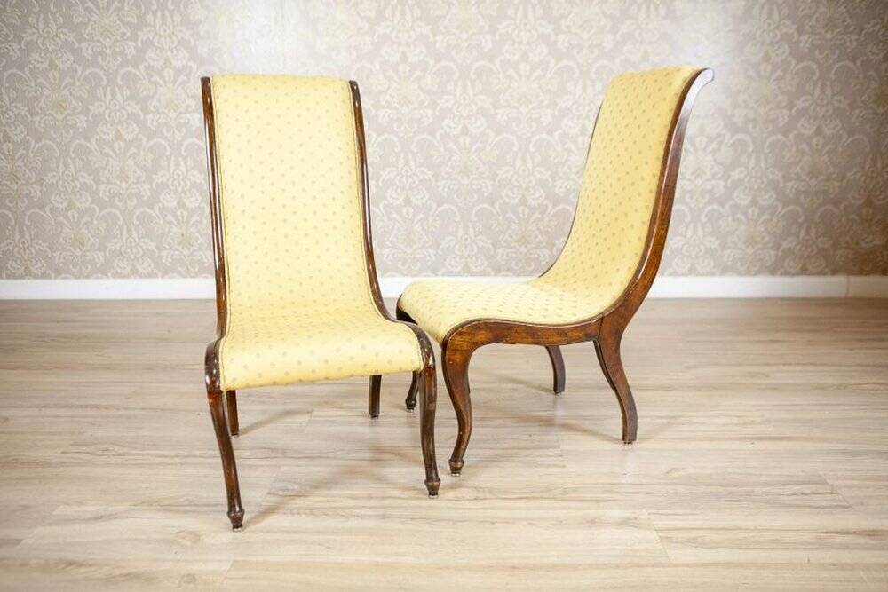 Yellow Swan Armchairs, 1890s, Set of 2