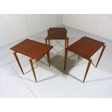 Set of 3 teak nesting tables - by Opal, German design (1950s)