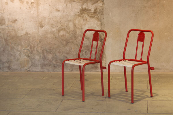 Paire chaises guinguette Tolix T4