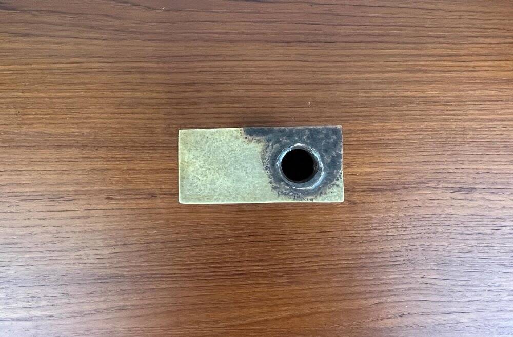 Klaus Lehmann, postmodern brutalist German pottery, sculpted column vase, 1981, ceramic