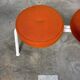 Trio bench seat orange white steel