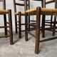 Set of 4 straw chairs from the 50s Dudouyt