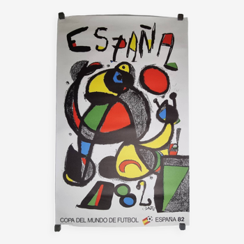 Affiche originale Coupe du Monde Football Espagne 1982 d'après Joan Miró