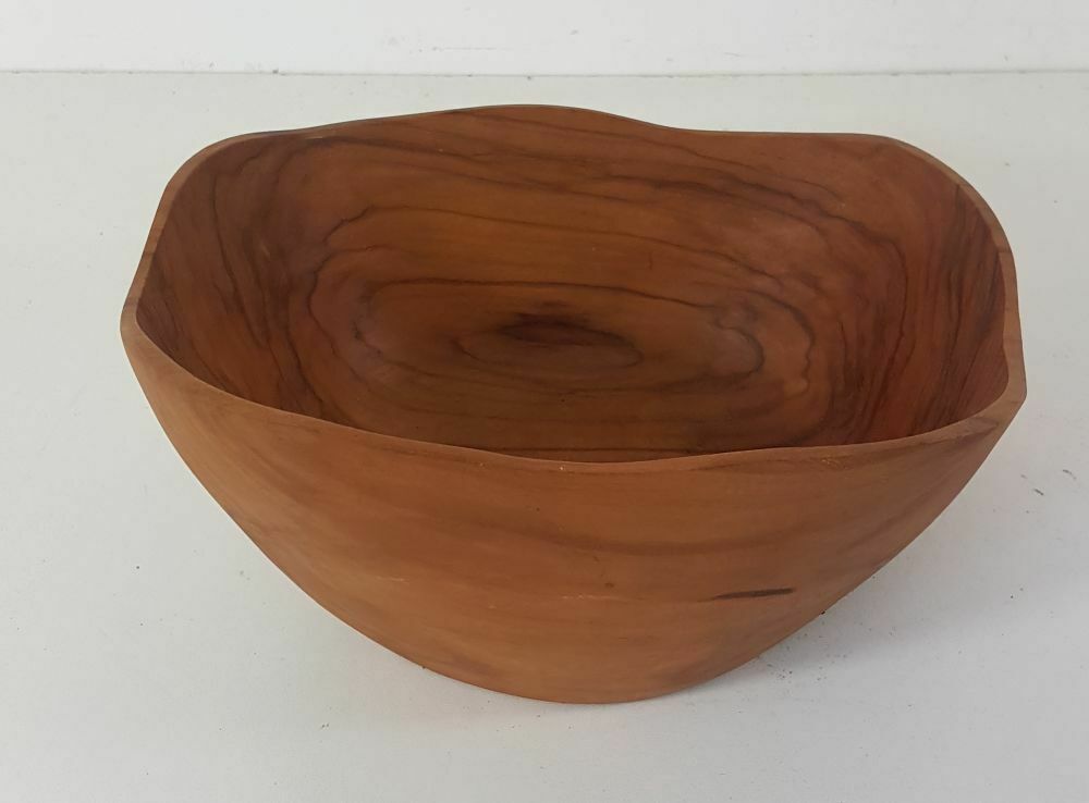 Olive wood bowl signed AB